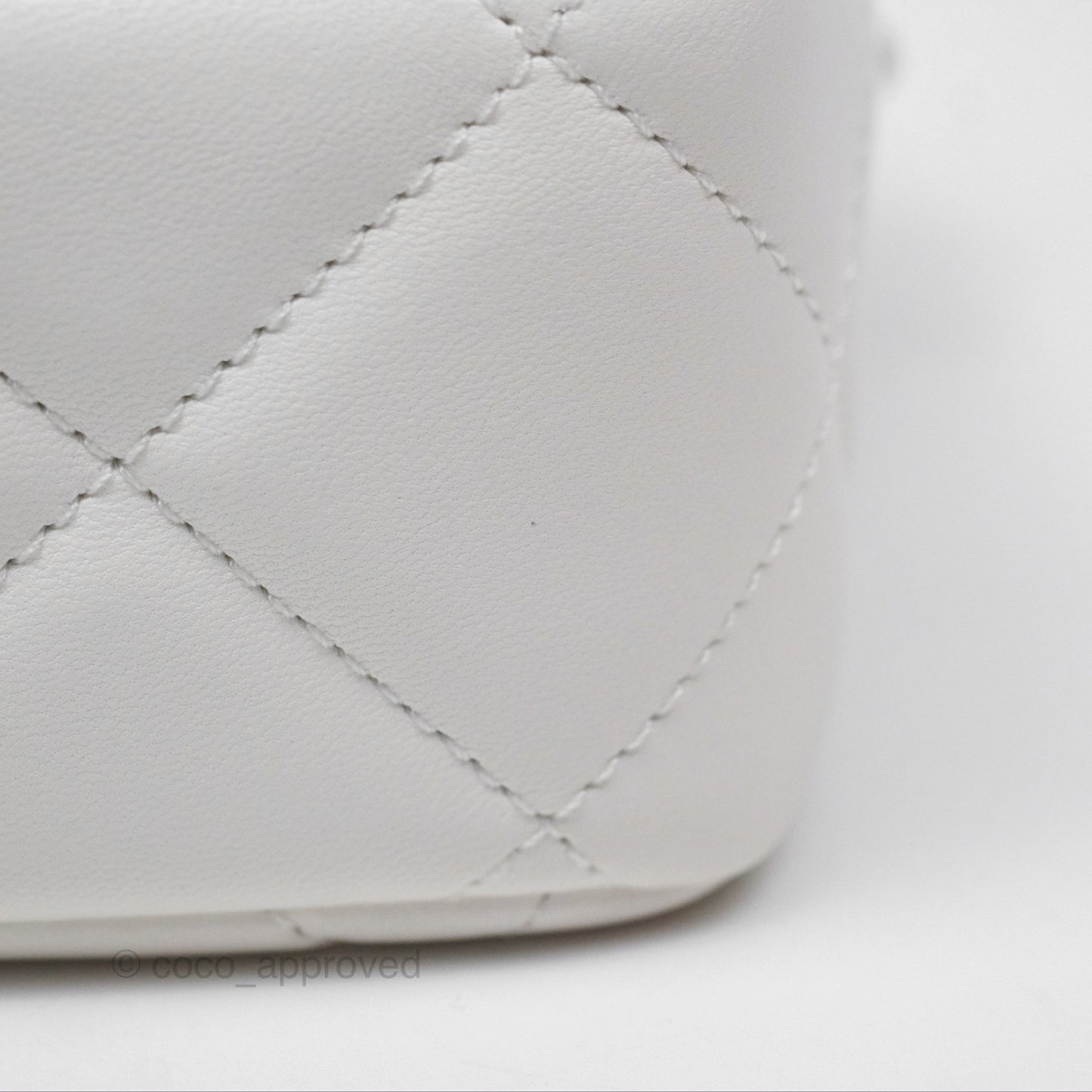 Chanel Quilted My Perfect Mini With Pearl White Lambskin Aged Gold Hardware 21K