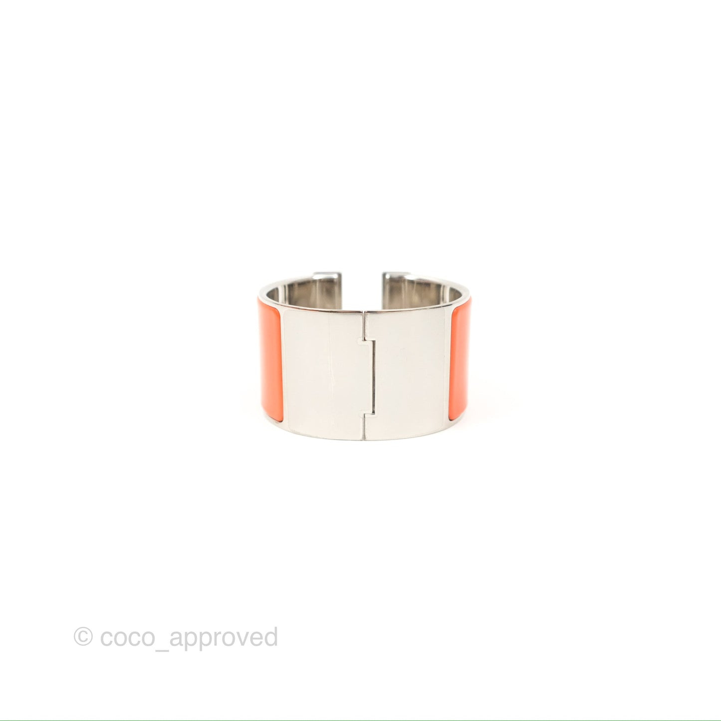 Hermès Clic Clac H Extra Wide Bracelet Orange Palladium Hardware