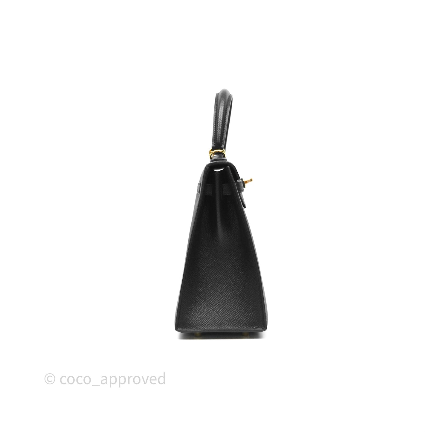 Hermès Sellier Kelly 25 Black Noir 89 Epsom Gold Hardware