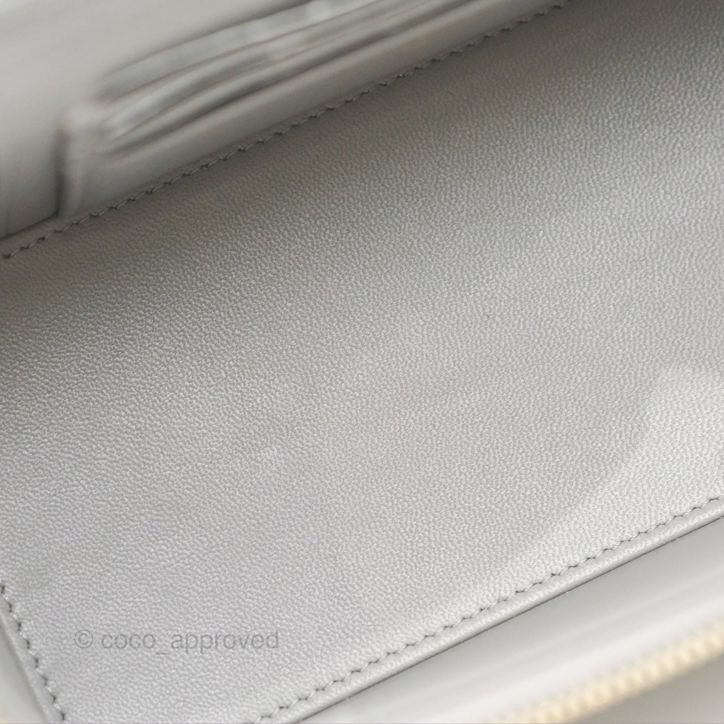 Chanel Vanity Rectangular Metal Top Handle Grey Lambskin Aged Gold Hardware