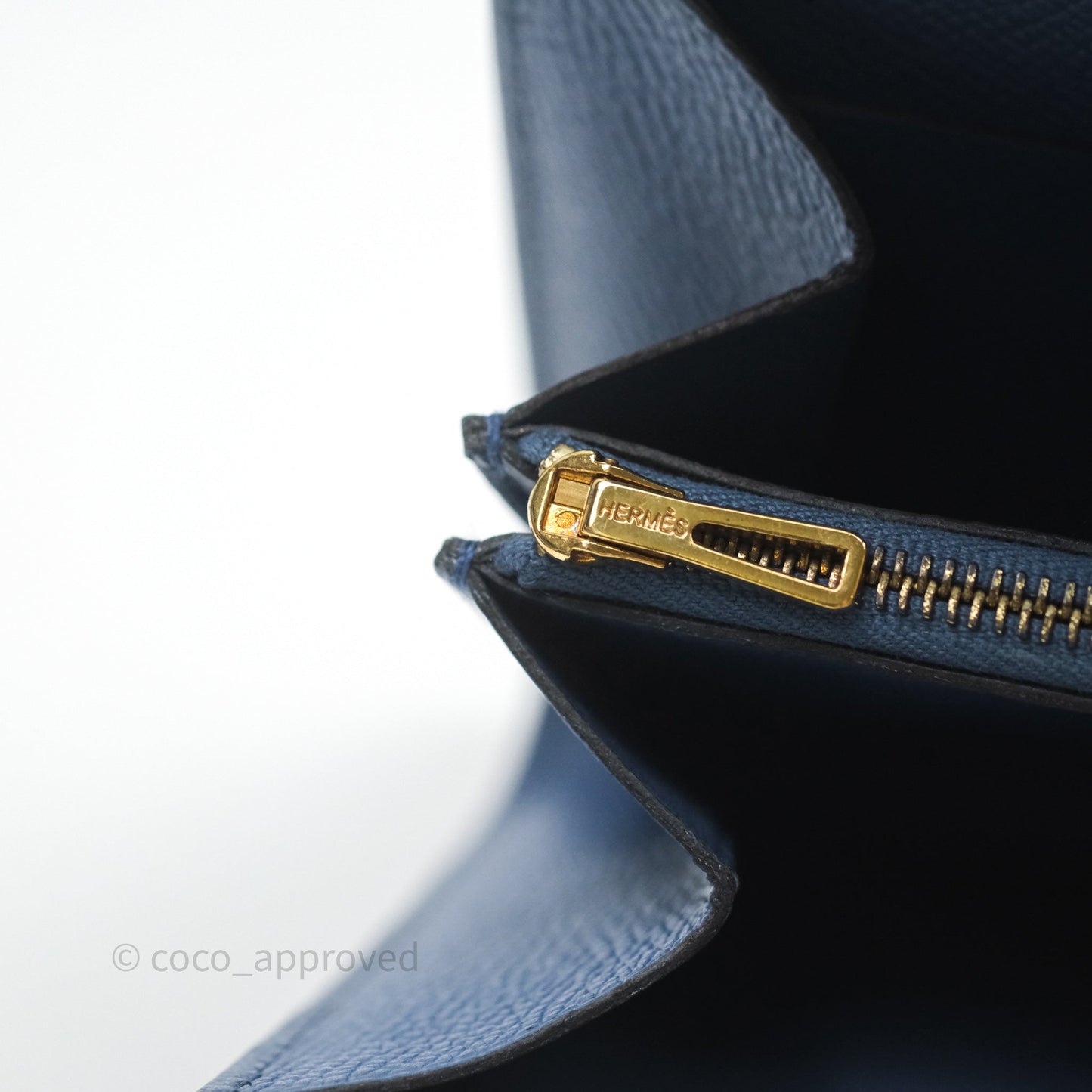 Hermès Constance Short Wallet Bleu Agate R2 Epsom Gold Hardware