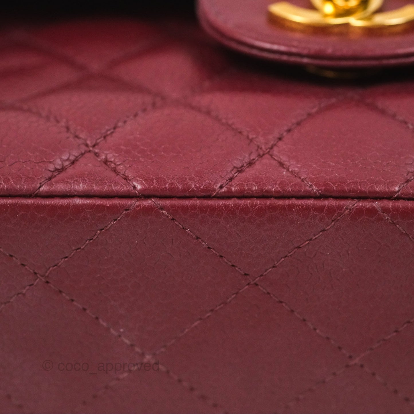 Chanel Vintage Classic Small S/M Flap Burgundy Caviar 24K Gold Hardware