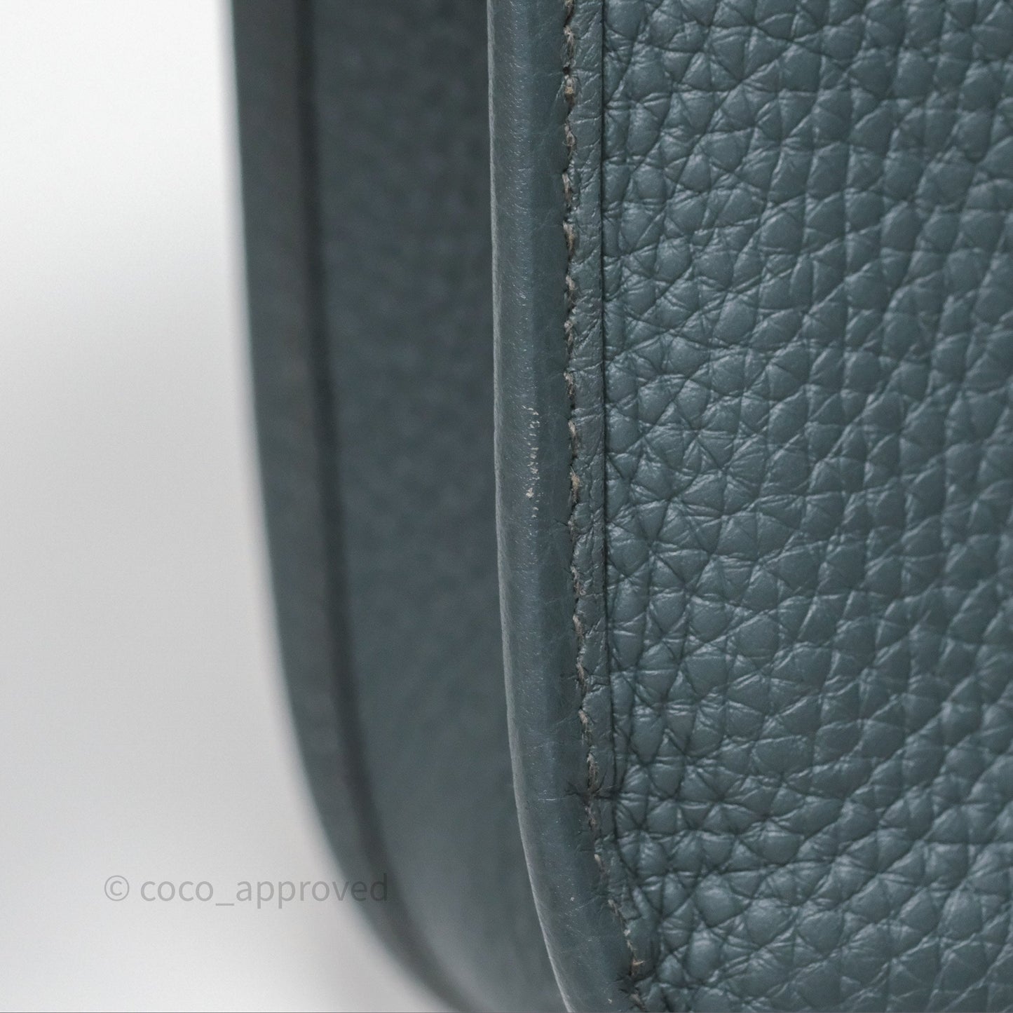Hermès Mini Evelyne 16 Bleu Orage Y7 / Bleu Brume T0 Clemence Gold Hardware