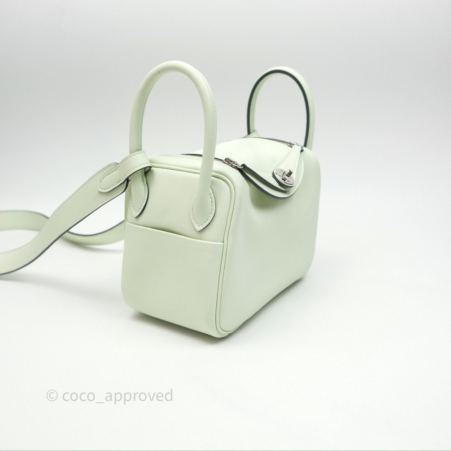 Hermès Mini Lindy Vert Fizz 0S Swift Palladium Hardware
