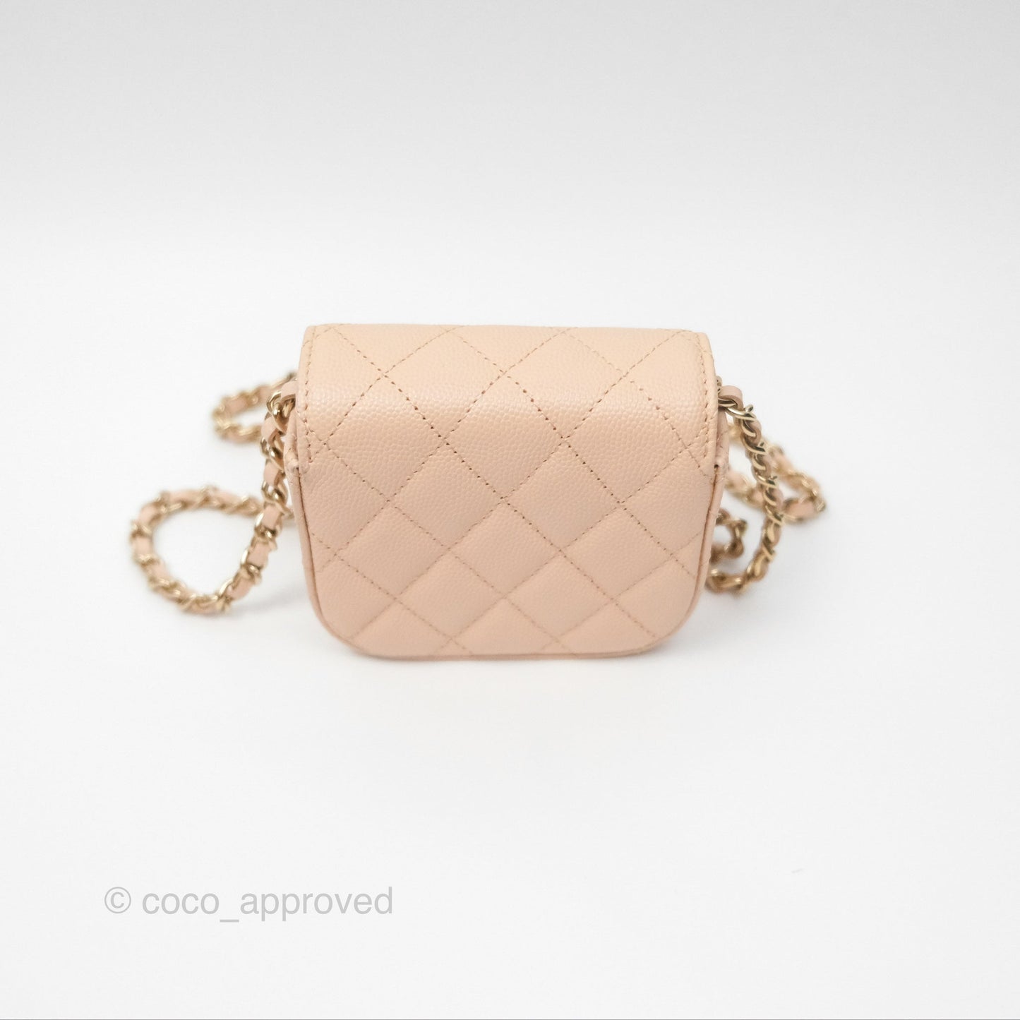 Chanel Mini Clutch With Chain Light Pink Caviar Gold Hardware
