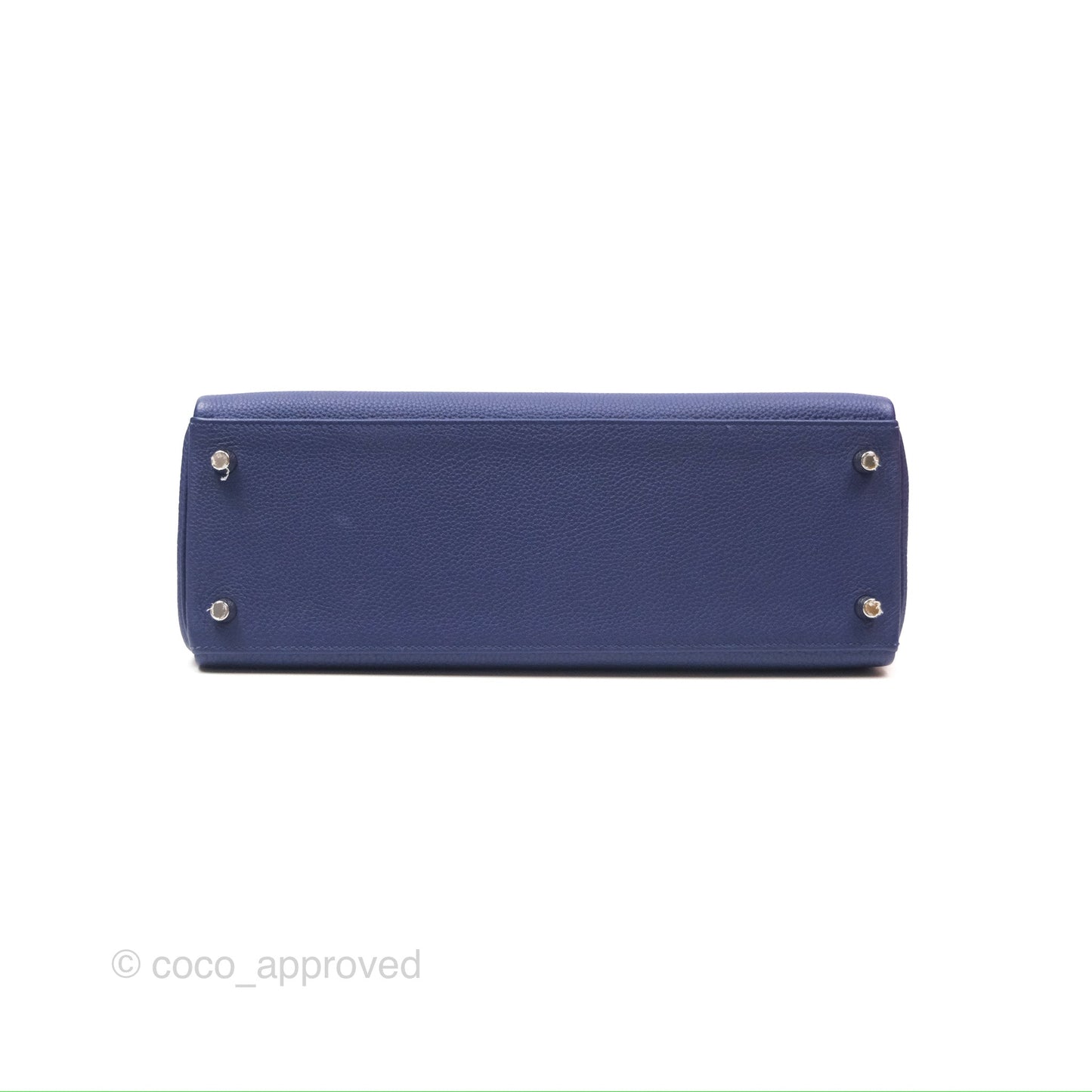Hermès Kelly 32 Retourne Touch Bleu Encre Croc TM Palladium Hardware