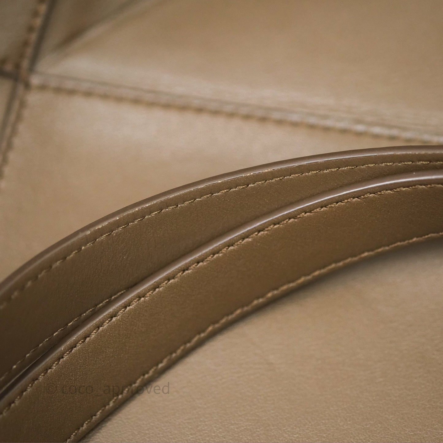 Loewe XL Puzzle Fold Tote In Shiny Calfskin Umber