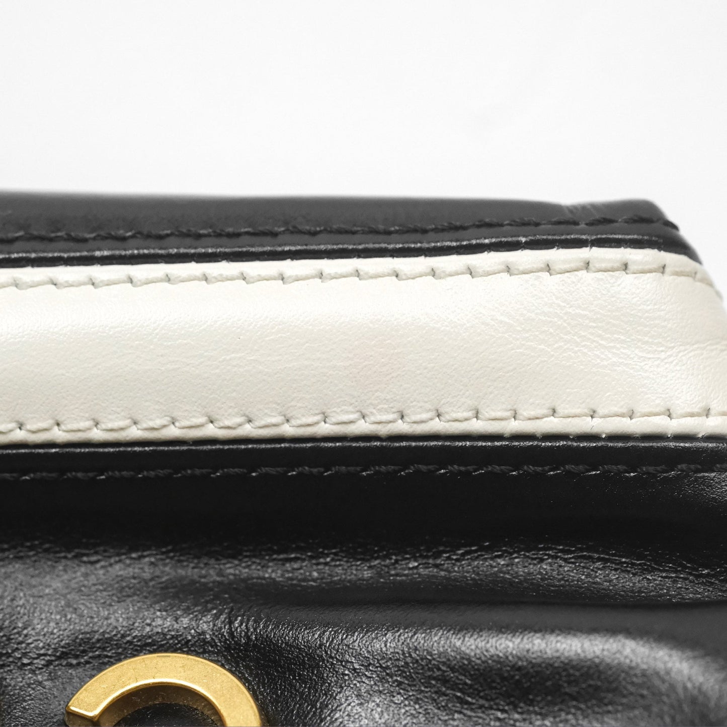 Chanel 22 Mini Bag Striped Black/ White Crumpled Calfskin