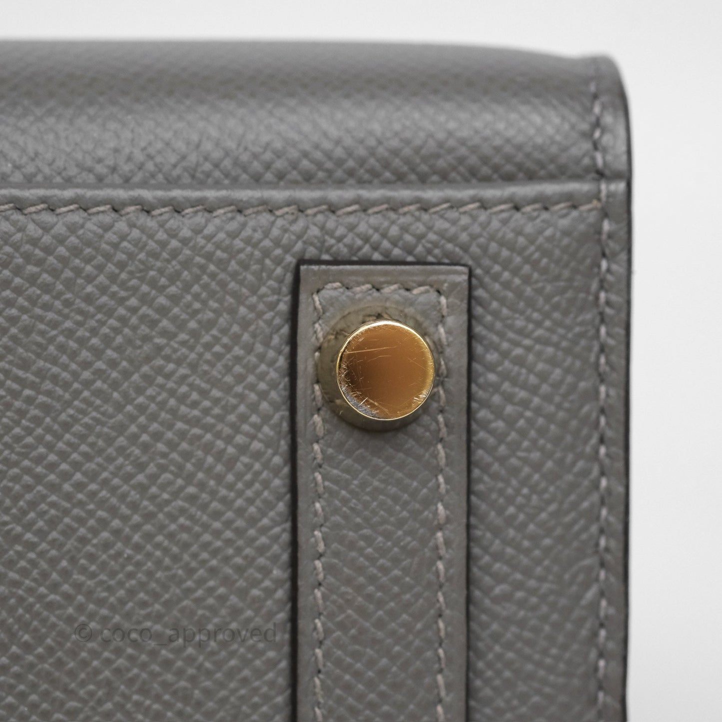 Hermès Birkin 25 Sellier Gris Meyer 0L Epsom Gold Hardware