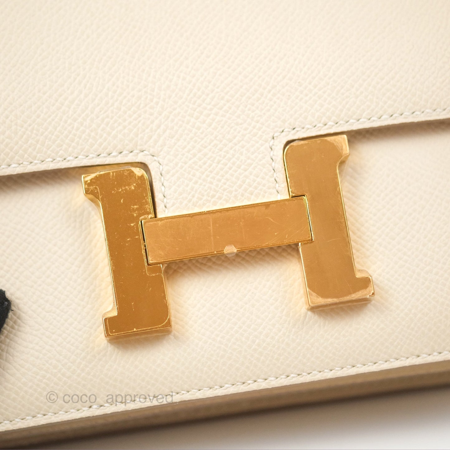 Hermès Constance Mini 18cm Craie Epsom Gold Hardware