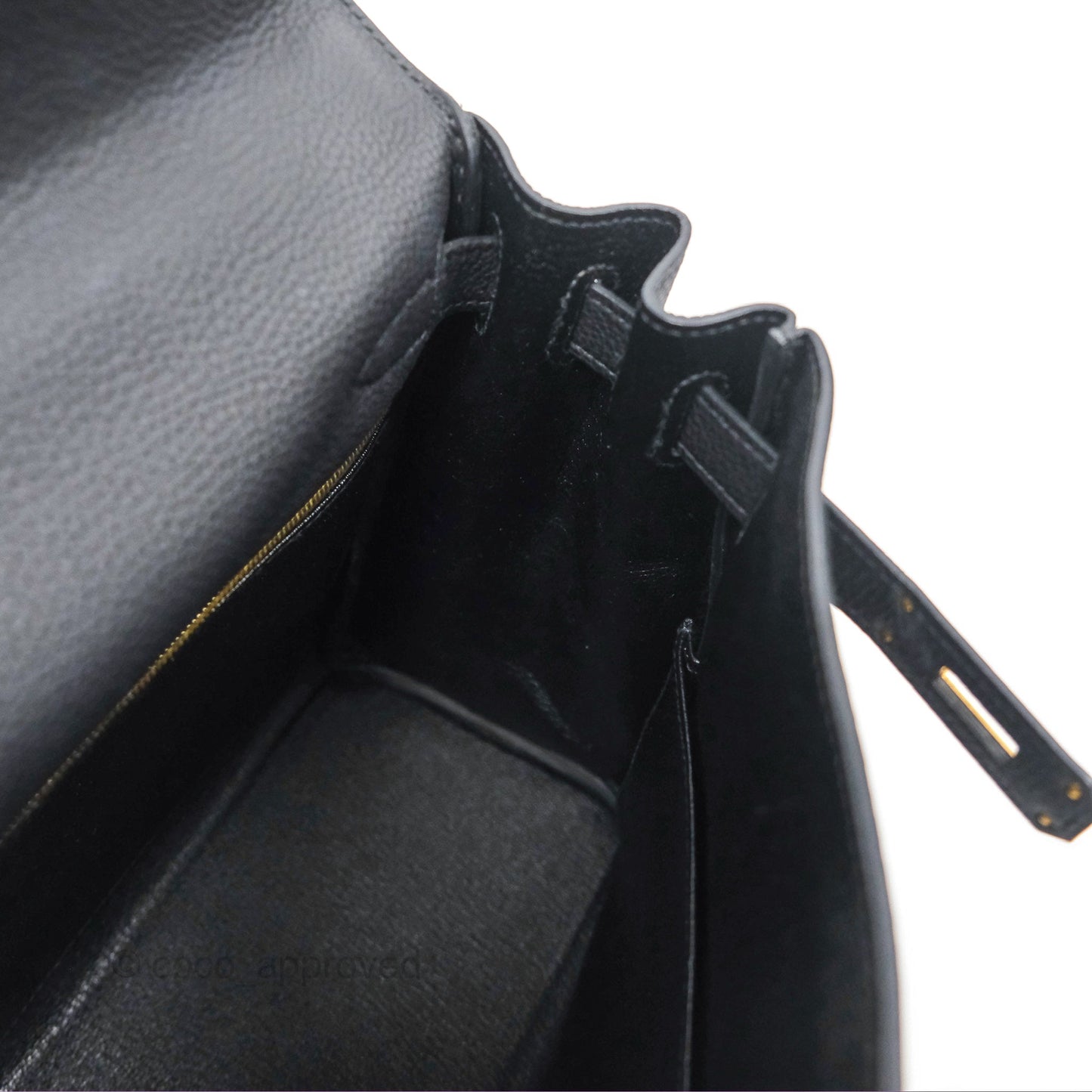 Hermès Retourne Kelly 28 Black Noir 89 Togo Gold Hardware
