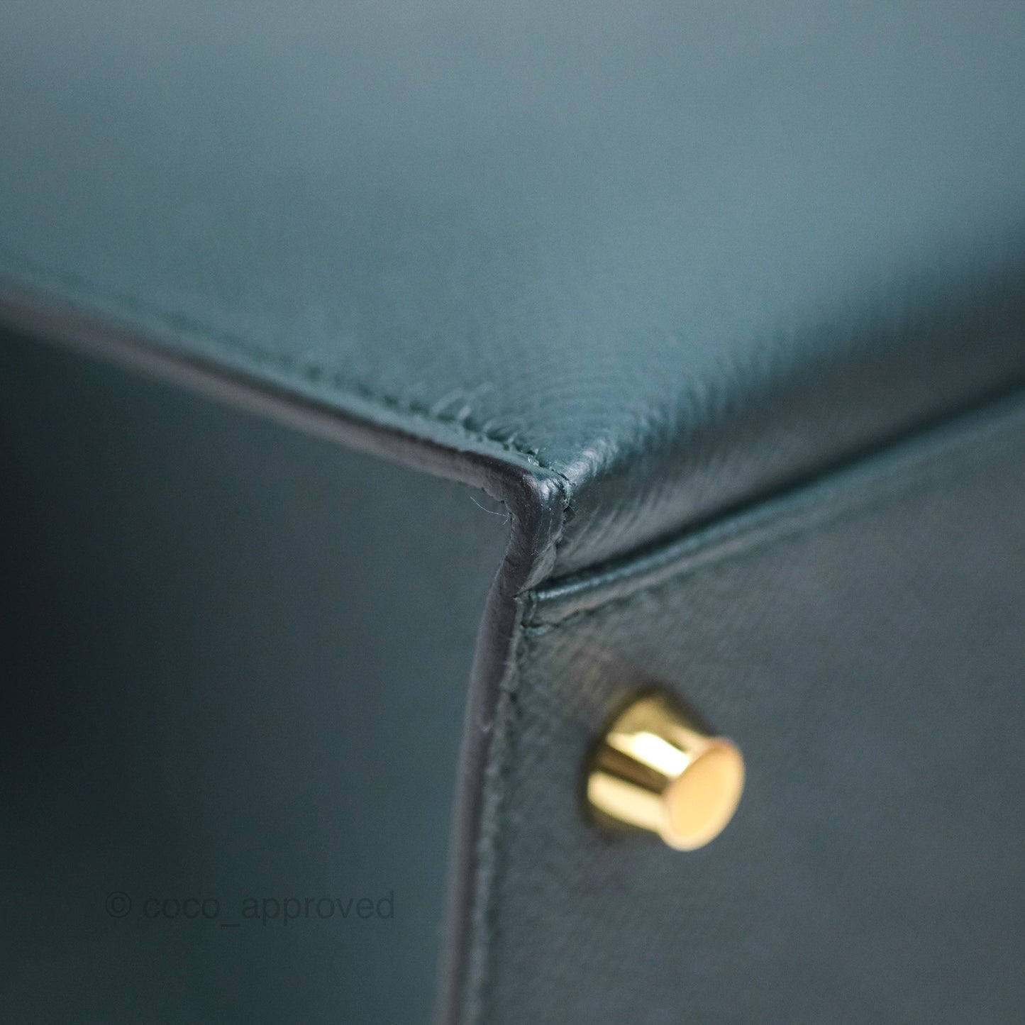 Hermès Kelly II 28 Sellier Vert Cypress 6O Veau Epsom Gold Hardware