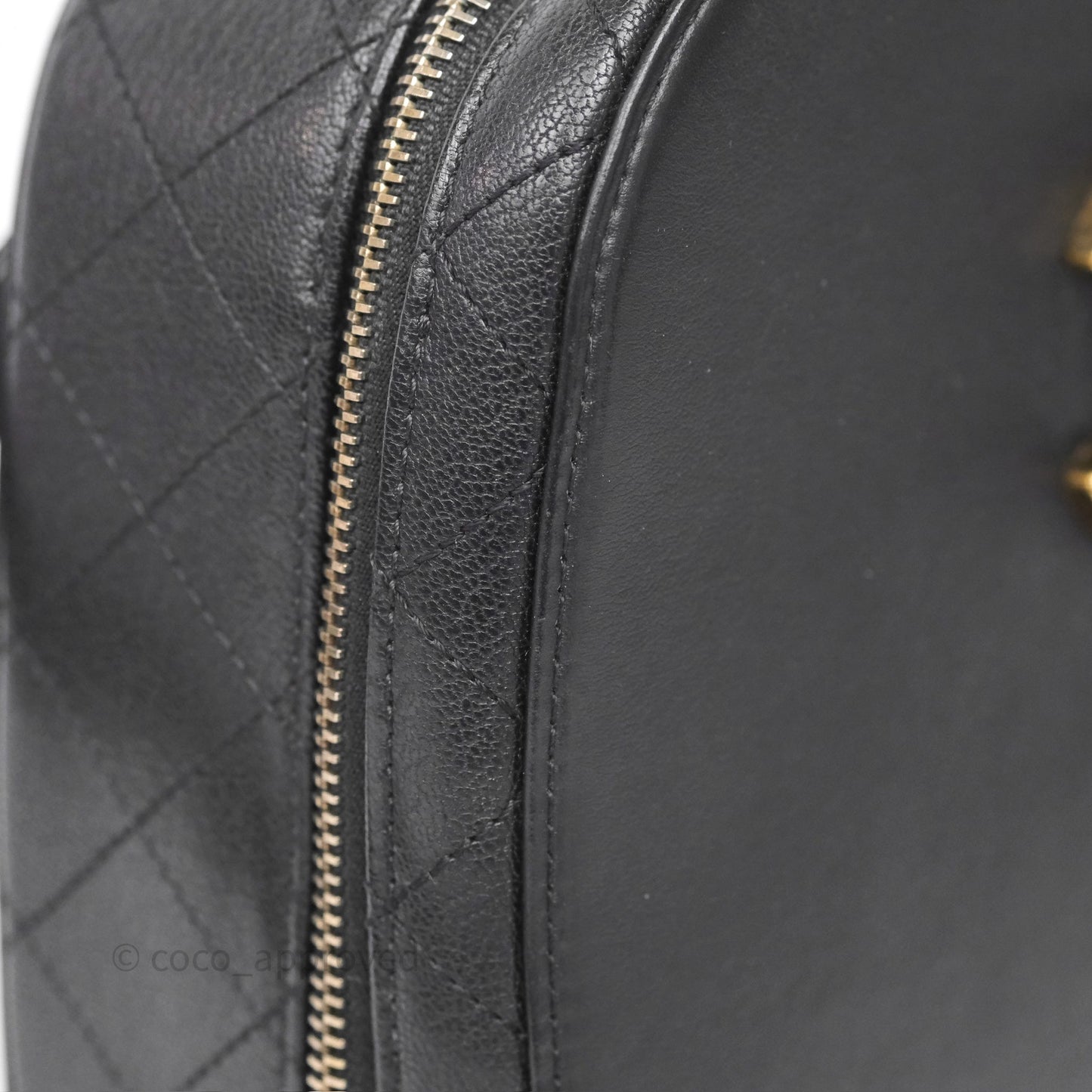 Chanel Coco Curve Vanity Black Calfskin & Goatskin Antique Gold Hardware