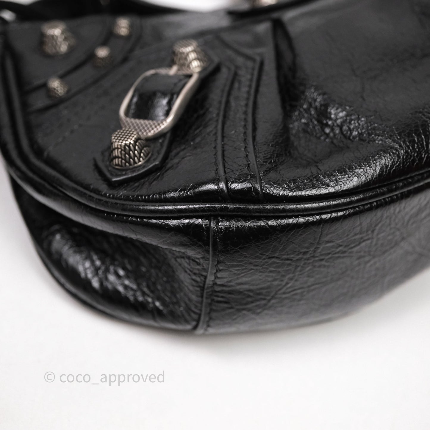 Balenciaga Le Cagole Shoulder Bag Black Calfskin Silver Hardware