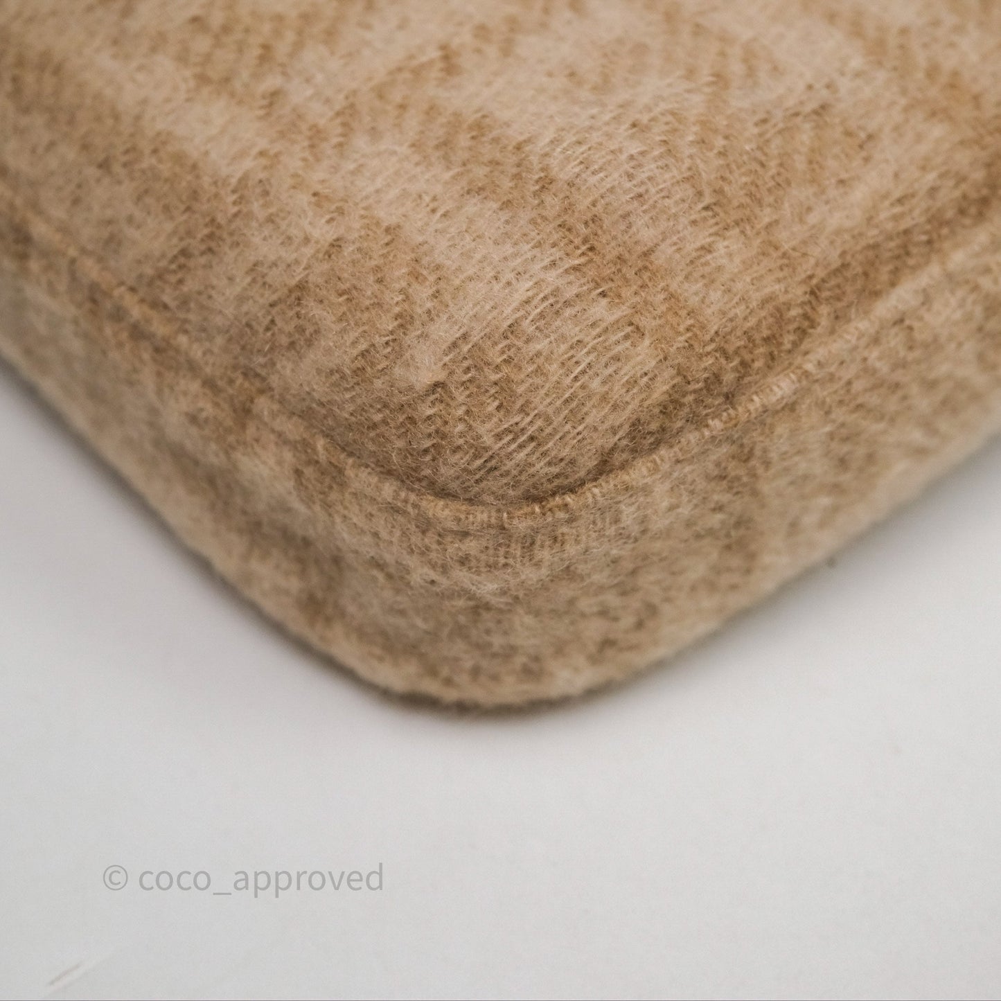 Fendi Vintage Baguette Shoulder Bag Wool Beige