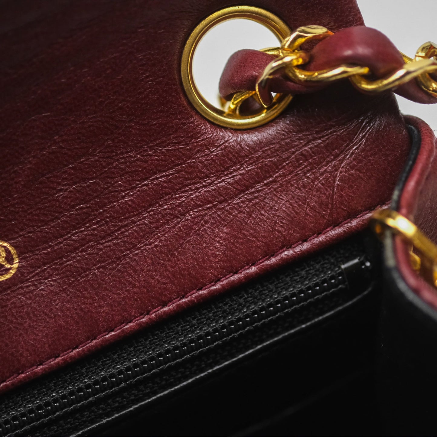 Chanel Vintage Mini Square Burgundy Lambskin 24K Gold Hardware