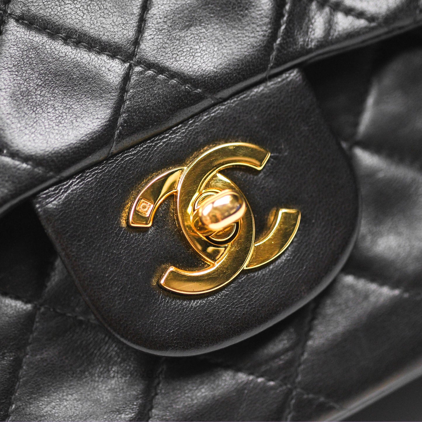 Chanel Classic Vintage Small Flap Black Lambskin 24K Gold Hardware