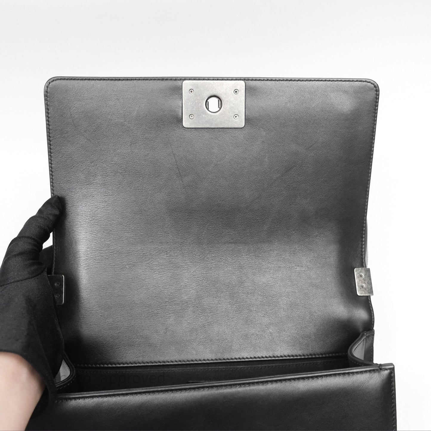 Chanel Quilted Medium Boy Black Calfskin Ruthenium Hardware