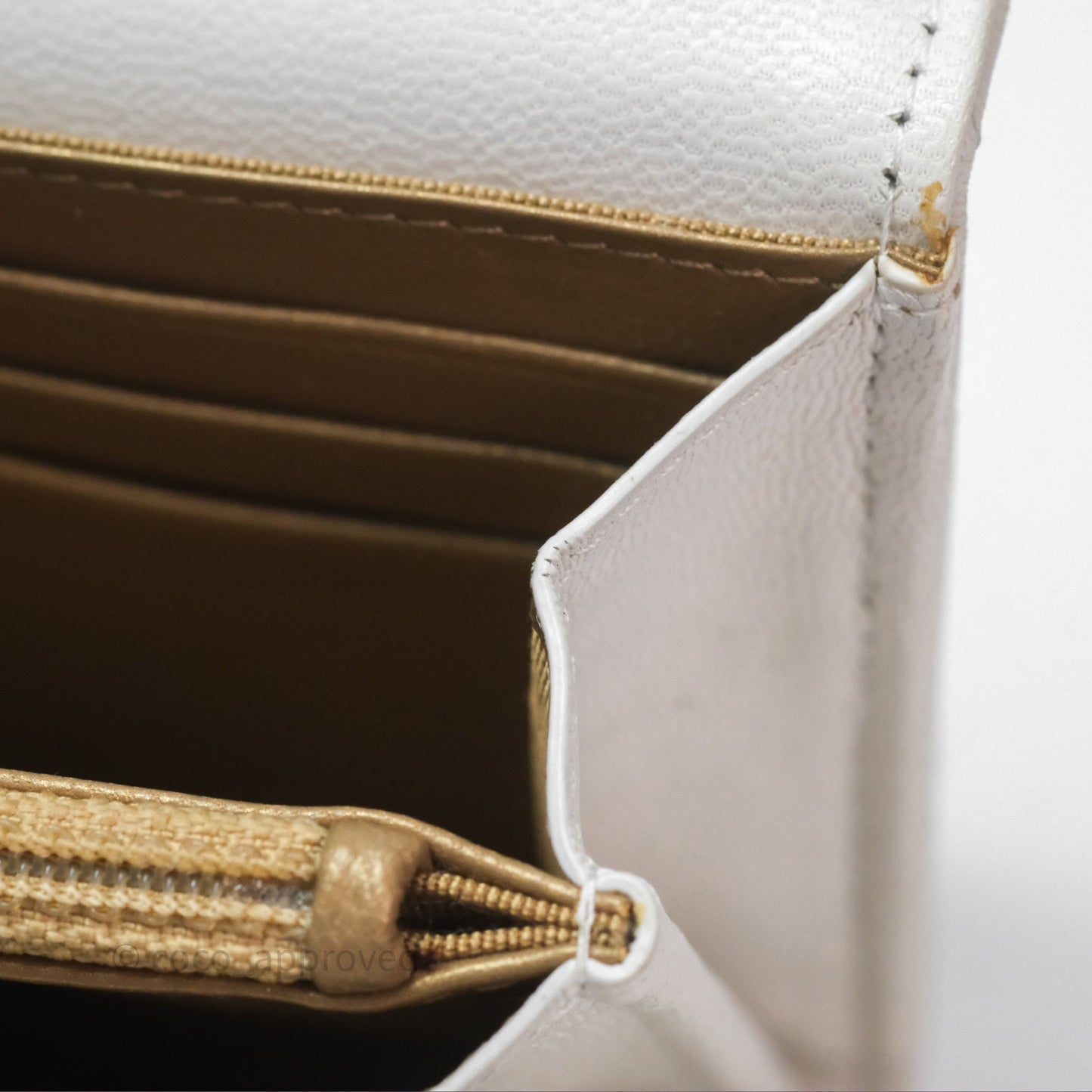 Chanel Quilted Mini Chic Pearls Flap Wallet On Chain WOC White Goatskin Aged Gold Hardware