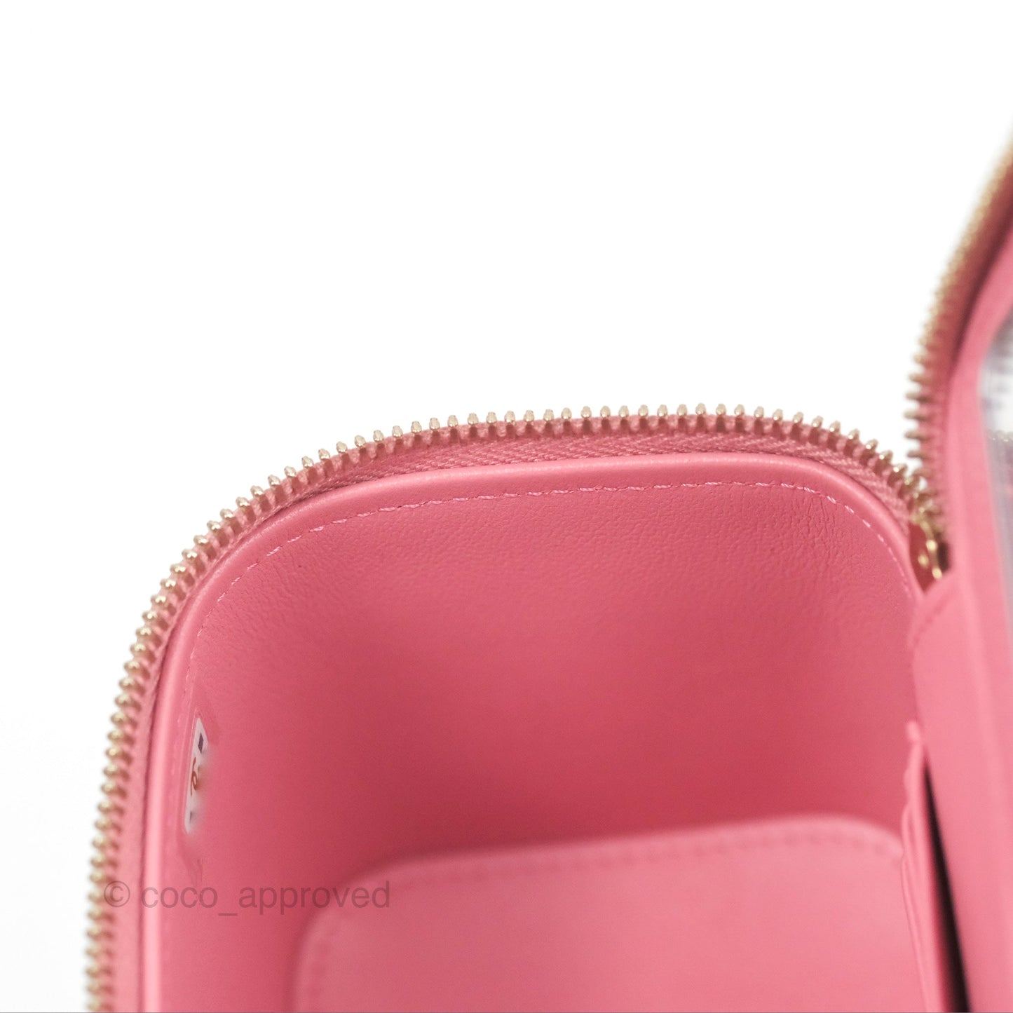 Chanel Vanity Rectangular Top Handle Pink Lambskin Gold Hardware