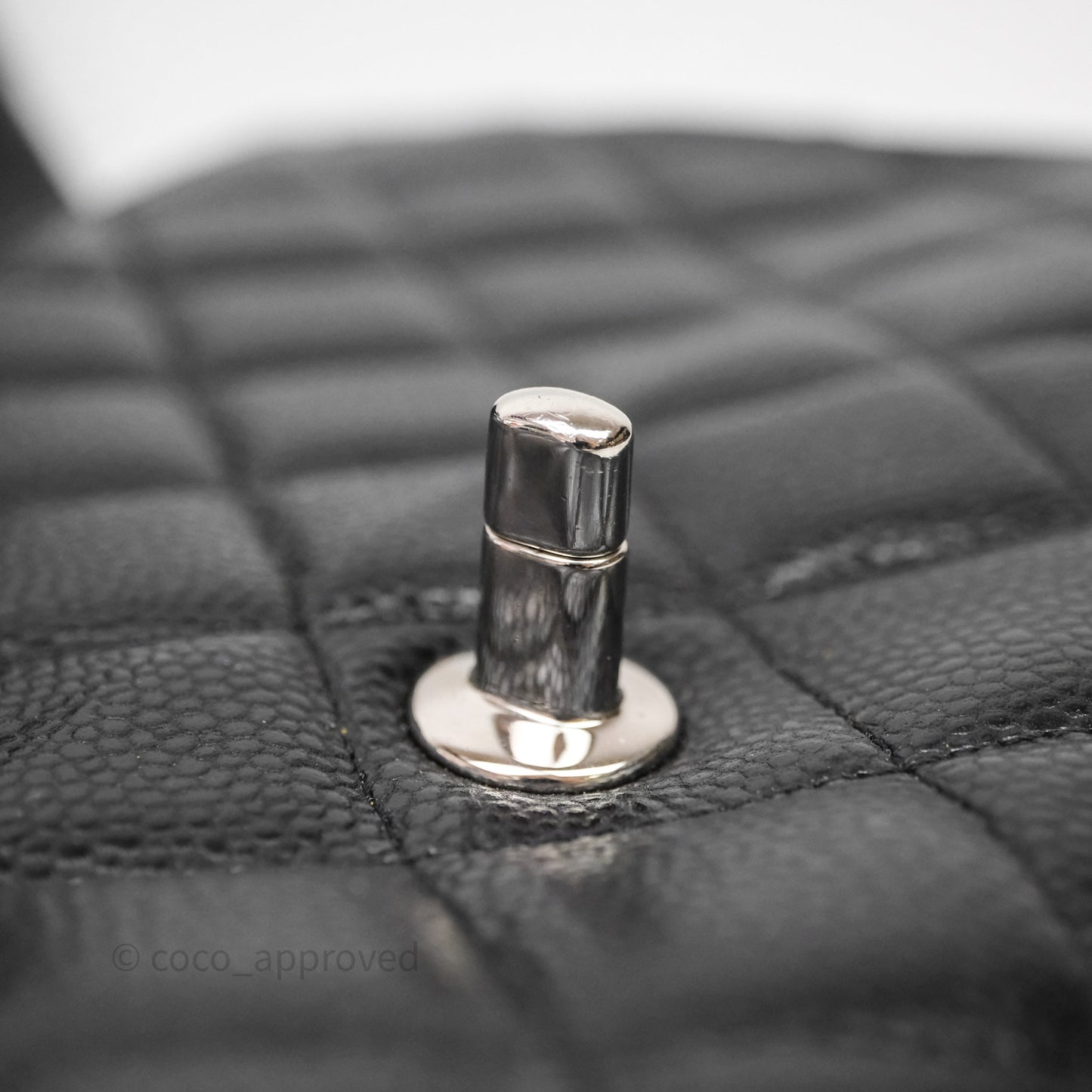 Chanel Quilted Clutch with Chain Black Caviar Silver Hardware