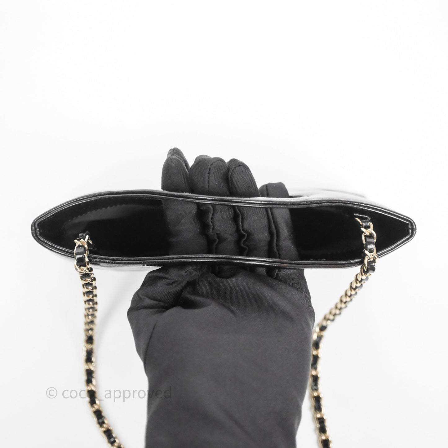 Chanel Nano 31 Black Shiny Lambskin Gold Hardware