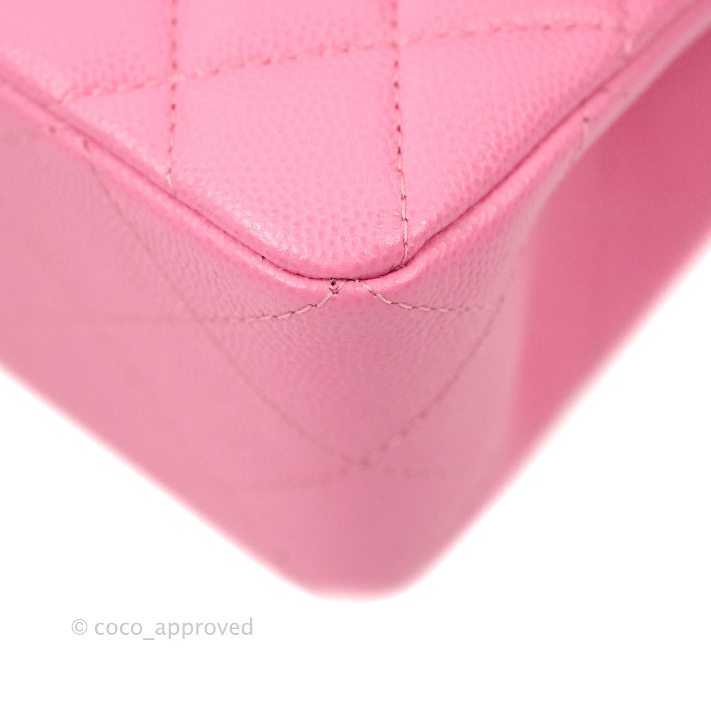 Chanel Classic Quilted S/M Small Double Flap Pink Caviar Gold Hardware 21P