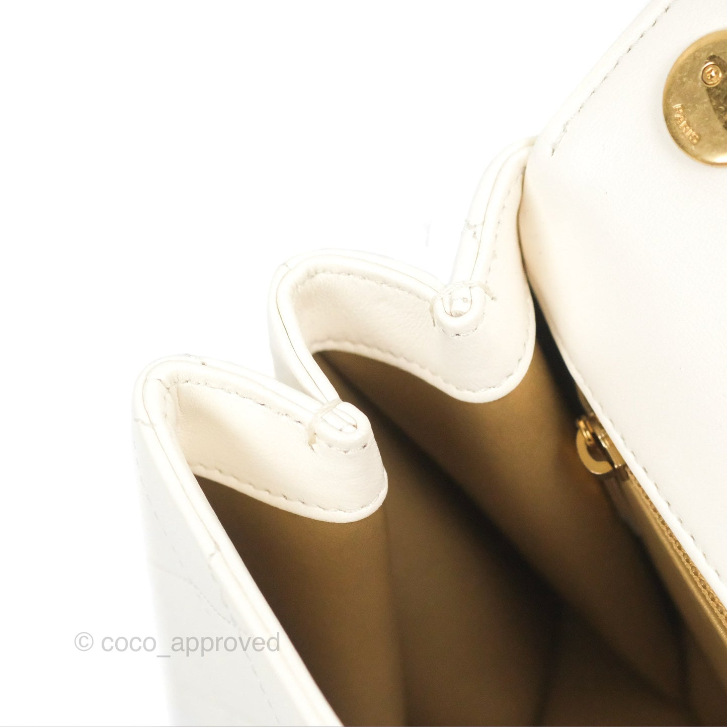 Chanel Mini Flap Bag with Enamel Charm Chain White Lambskin Gold Hardware