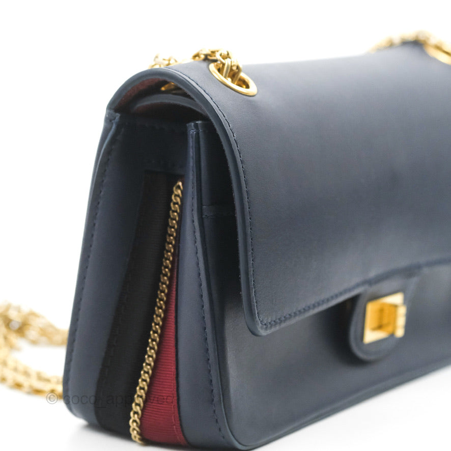 Chanel Nude Reissue 2.55 Medallion Flap 225 Navy Calfskin