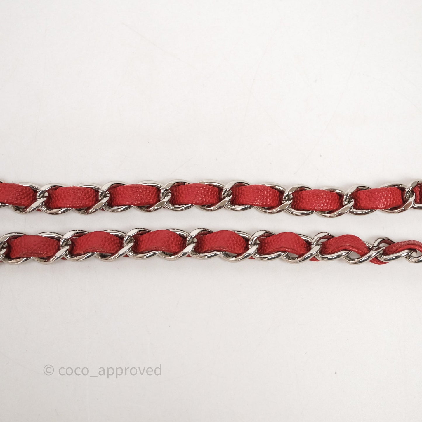 Chanel Classic M/L Medium Flap Quilted Red Caviar Silver Hardware