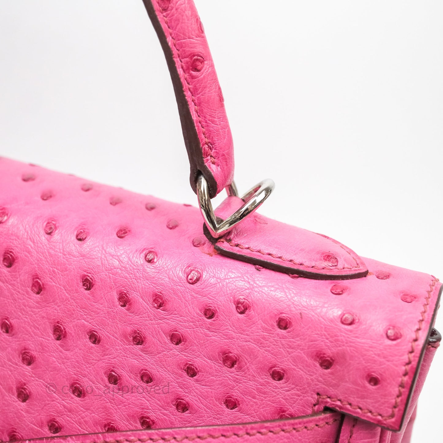 Hermes Kelly 32 Fuchsia Ostrich Palladium Hardware