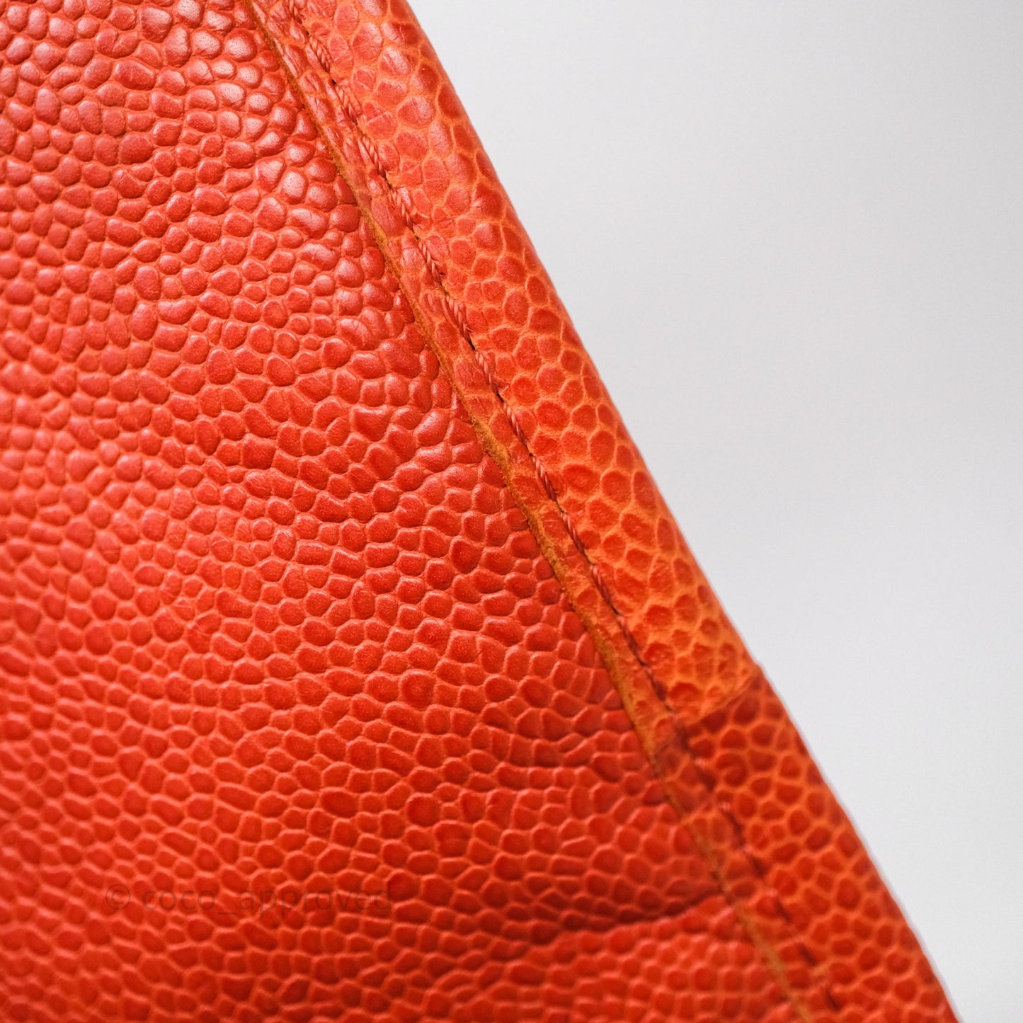 Chanel Flap Bag Caviar Orange Silver Hardware