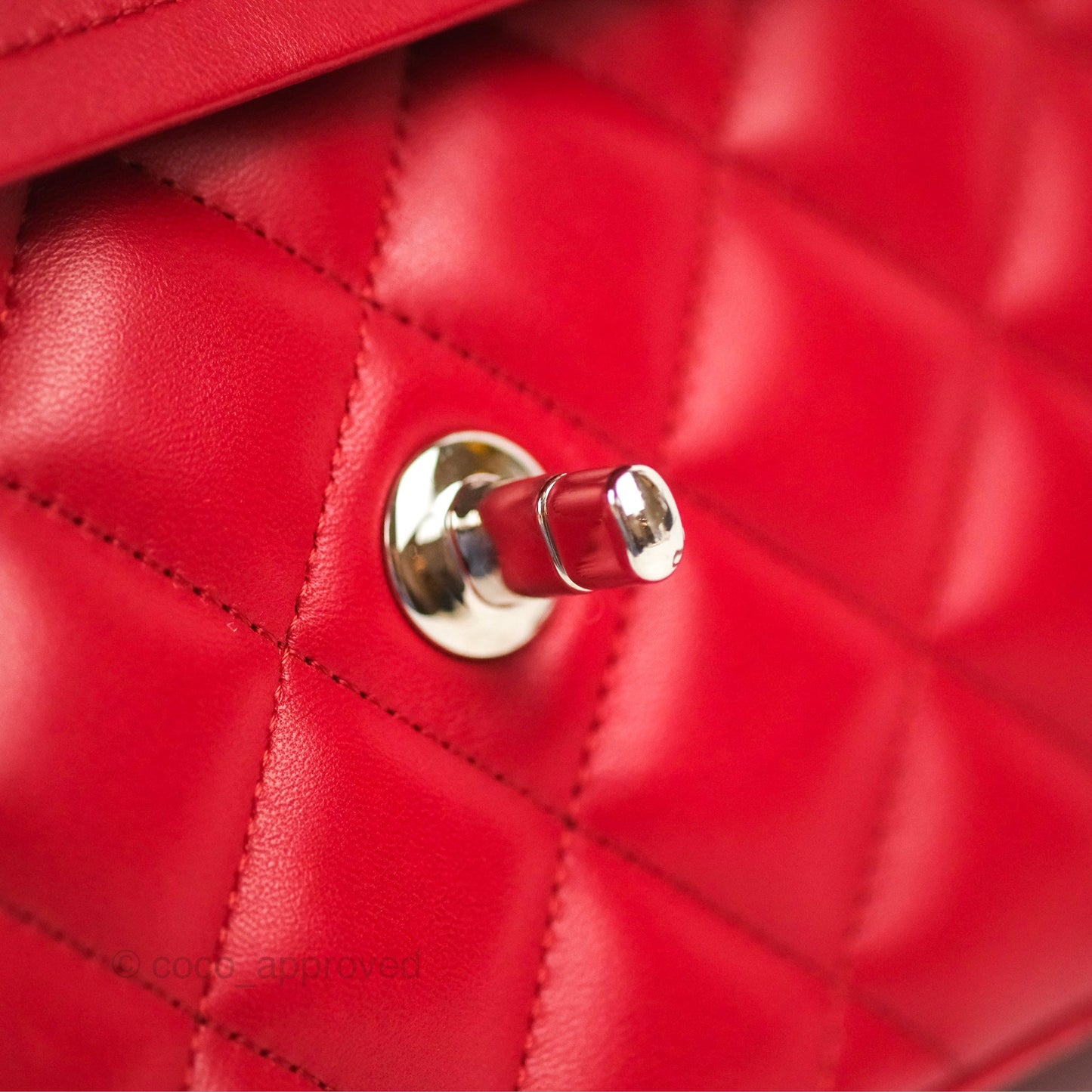 Chanel Jumbo Double Flap Red Lambskin Silver Hardware⁣⁣