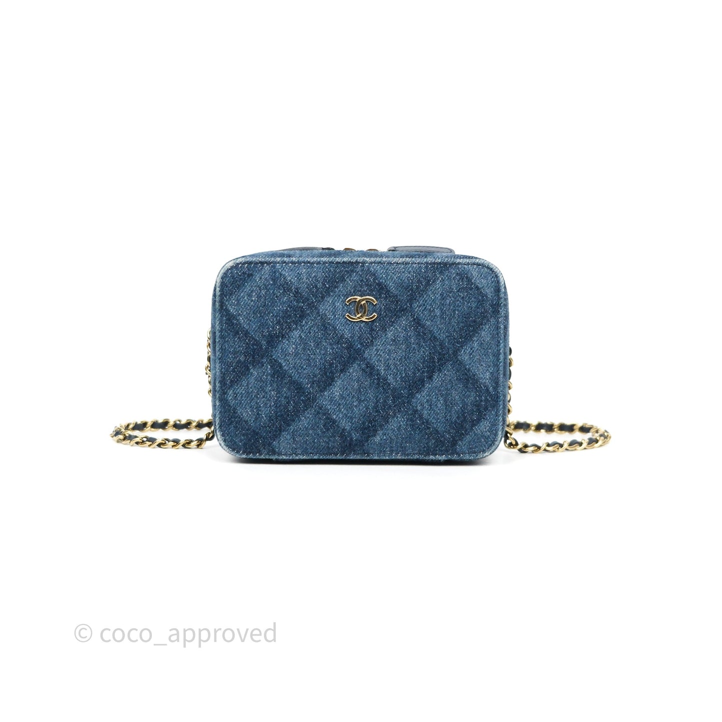 Chanel Camera Bag Quilted Denim Gold Hardware