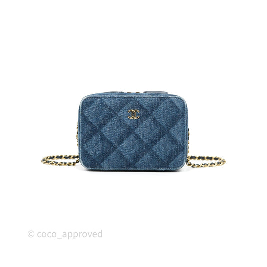 Chanel Camera Bag Quilted Denim Gold Hardware