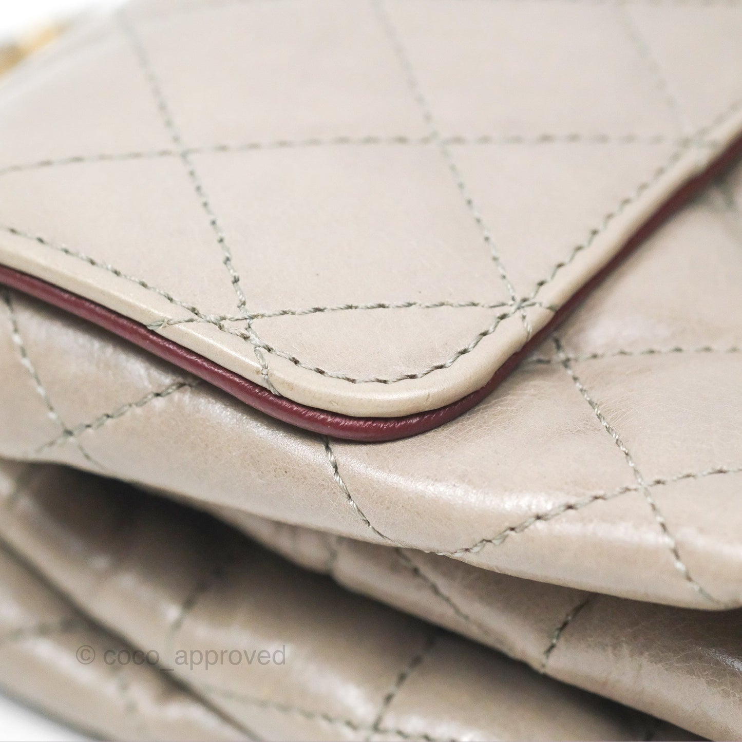 Chanel Accordion Flap Bag Taupe Crinkled Glazed Calfskin