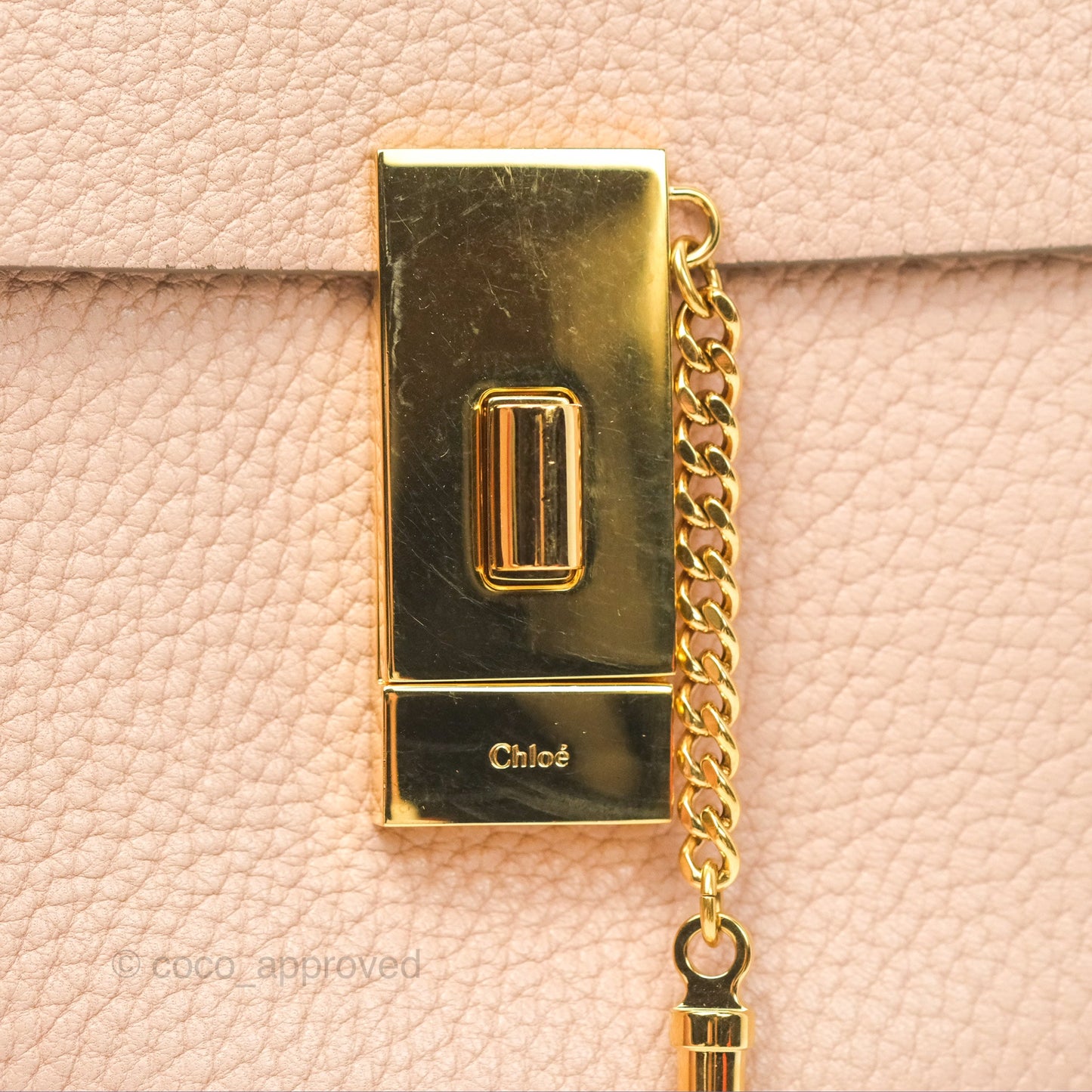 Chloe Drew Crossbody Bag Pink Grained Leather