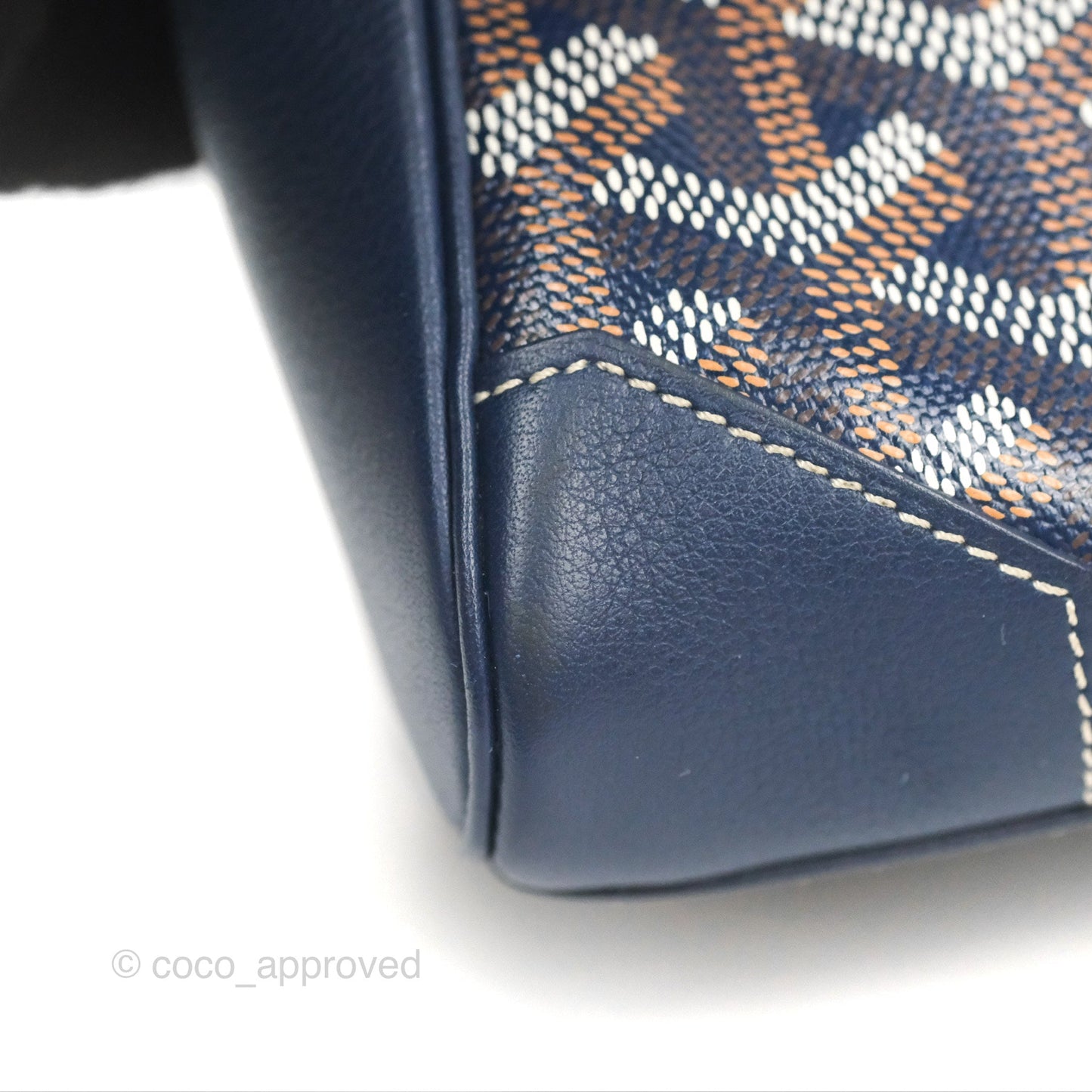 Goyard Saïgon Mini Bag Navy Goyardine Canvas/Chevroches Calfskin