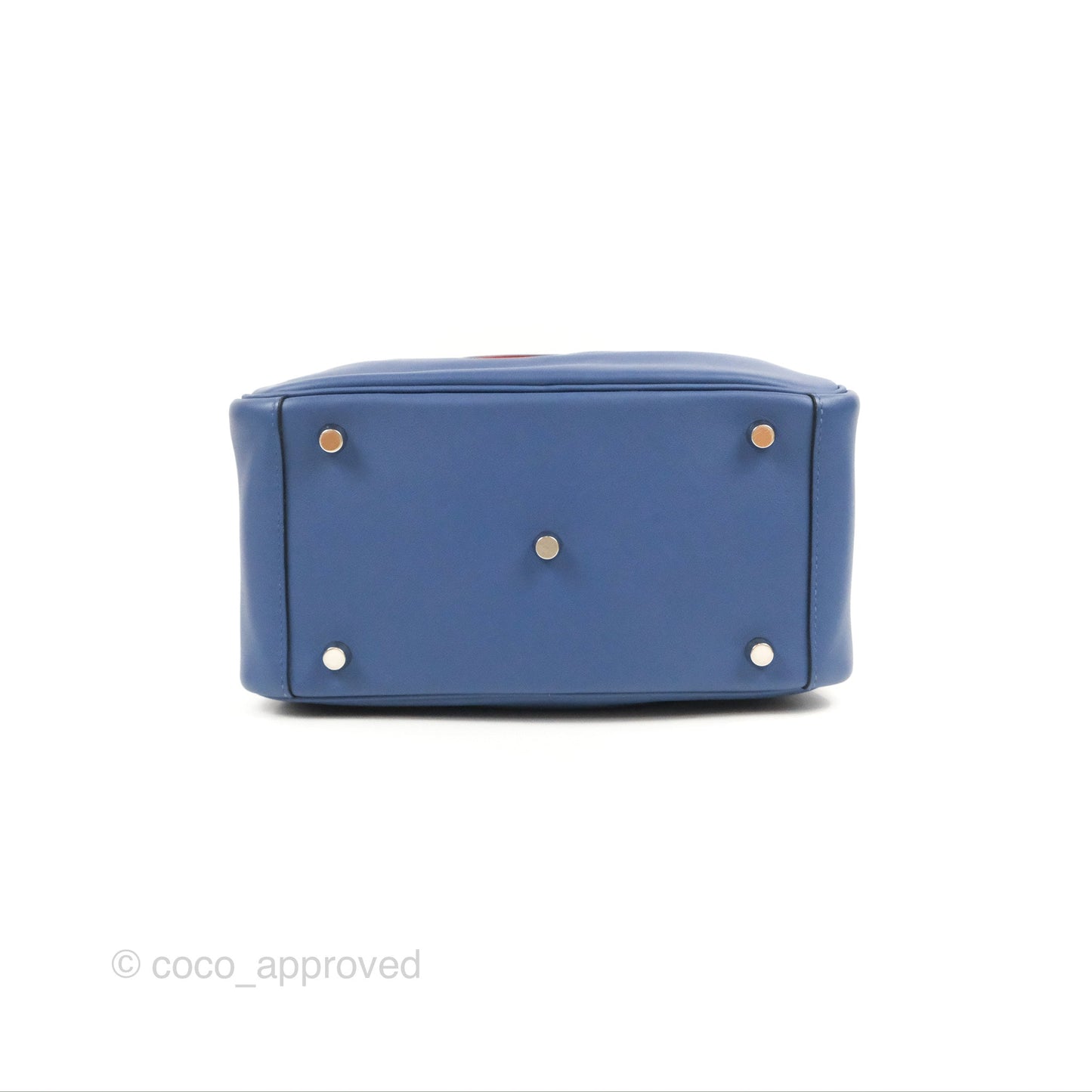 Hermès Lindy 26 Bleu Brighton/ Capucine Swift Palladium Hardware
