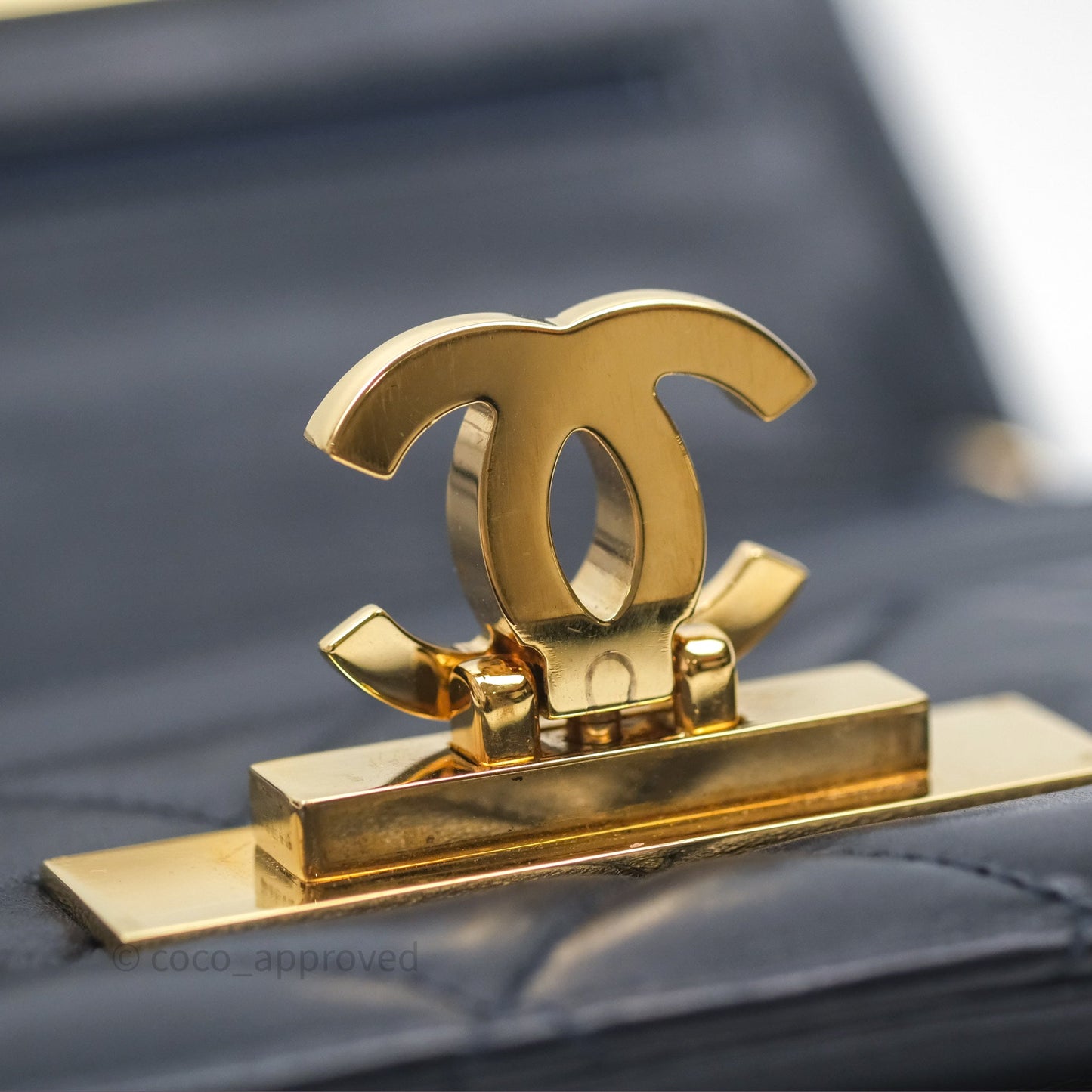 Chanel Golden Class Wallet on Chain WOC Navy Lambskin Gold Hardware