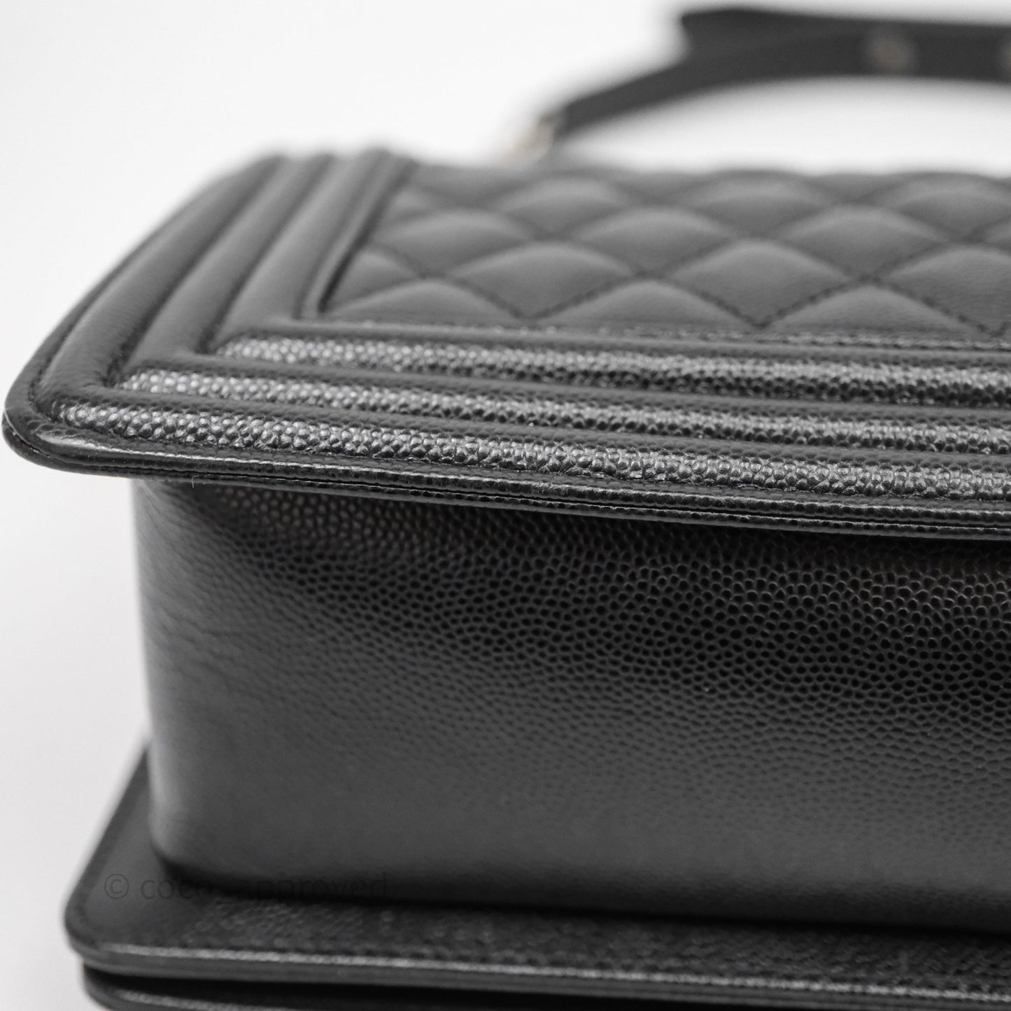 Chanel Quilted Medium Boy Black Caviar Ruthenium Hardware