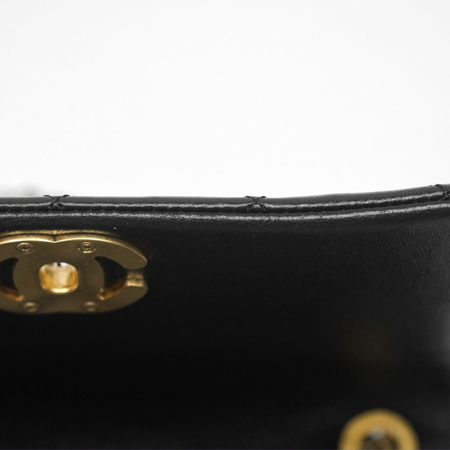 Chanel Flap Bag Black Lambskin Aged Gold Hardware 24P