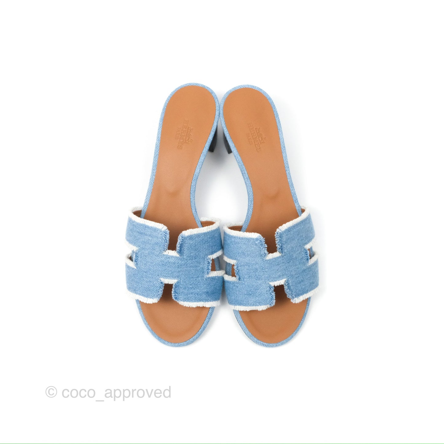 Hermès Oasis Denim Bleu Clair Sandals Size 38.5