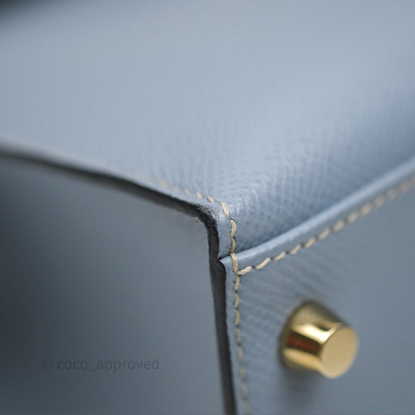 Hermès Kelly II 28 Sellier Bleu Lin J7 Epsom Gold Hardware
