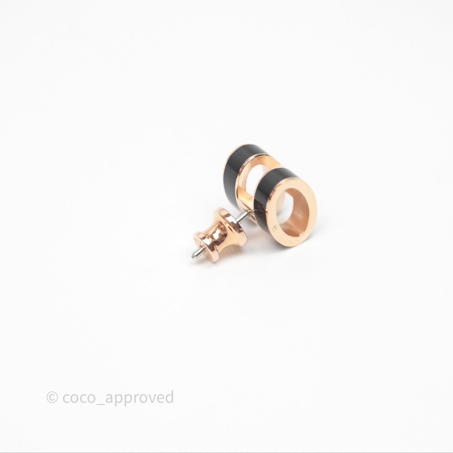 Hermès Pop H Earrings Black Rose Gold Hardware