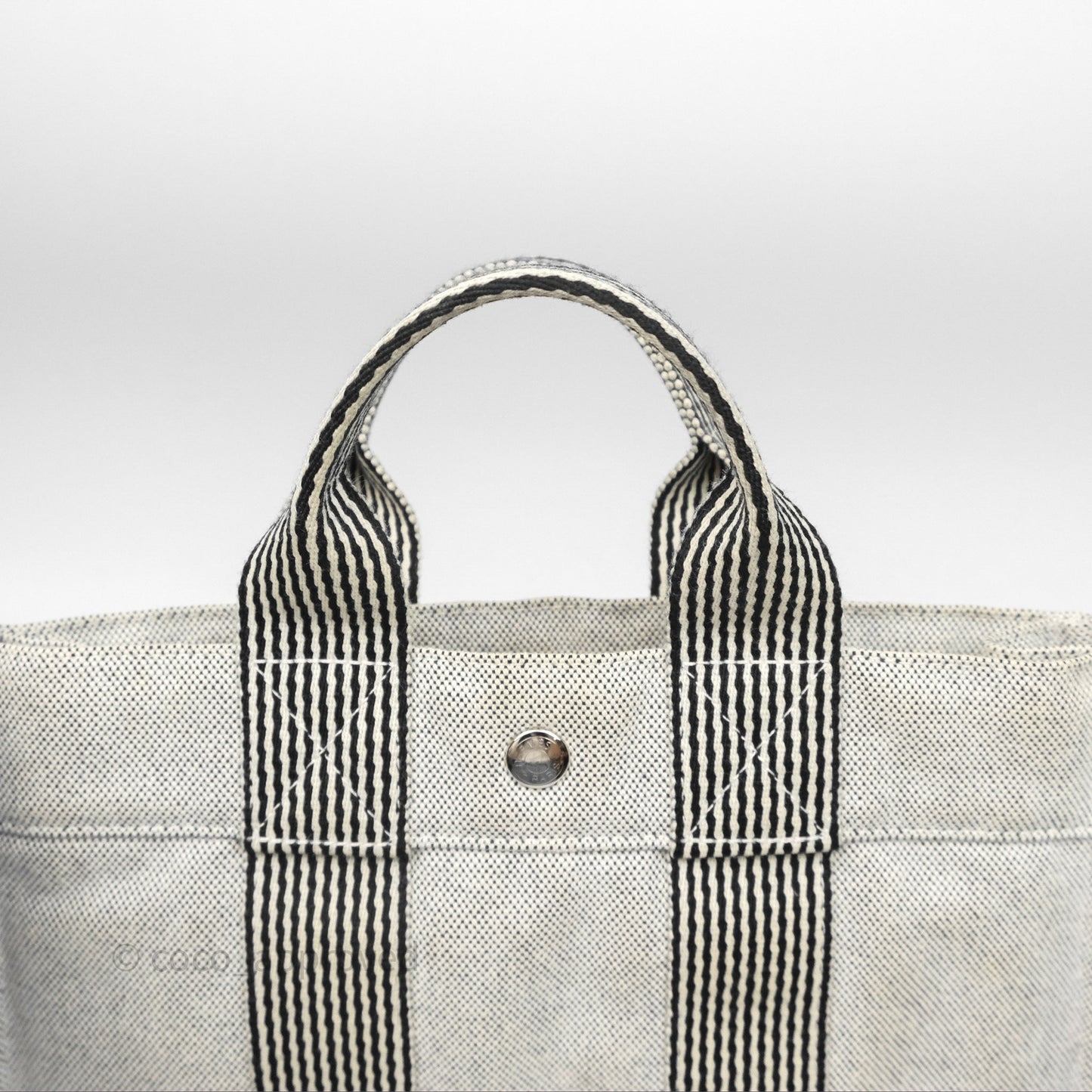 Hermès Herline Tote Bag Grey Canvas Palladium Hardware