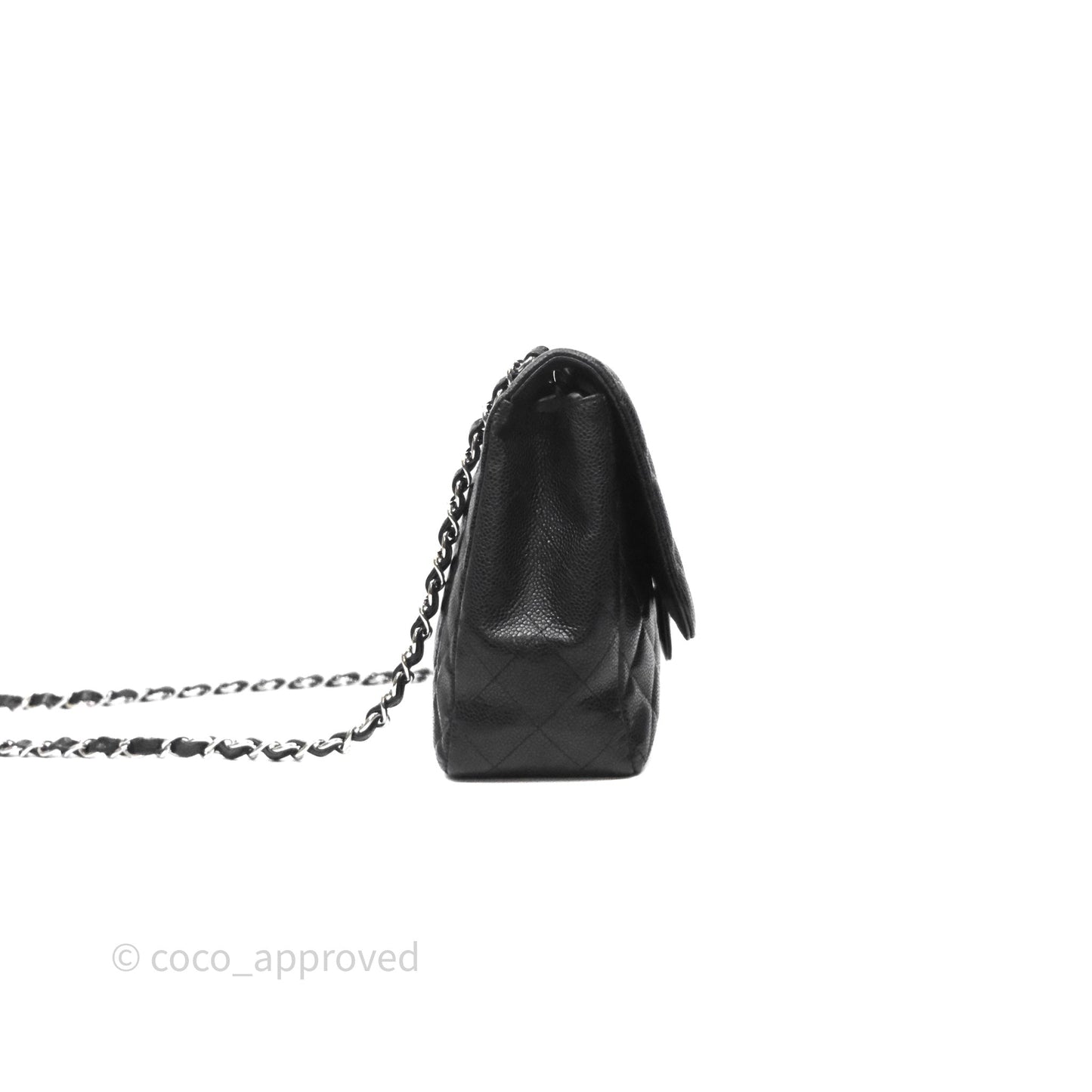 Chanel Jumbo Single Flap Black Caviar Silver Hardware