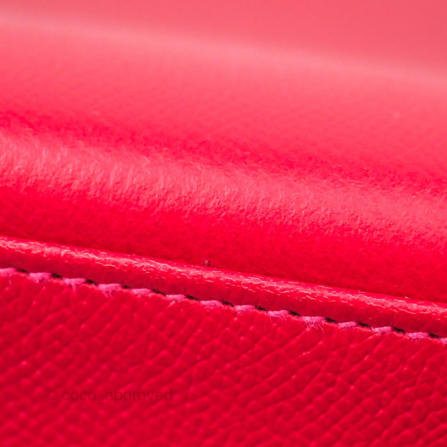 Hermès Kelly 32 Sellier Rouge Casaque Q5 Epsom Palladium Hardware