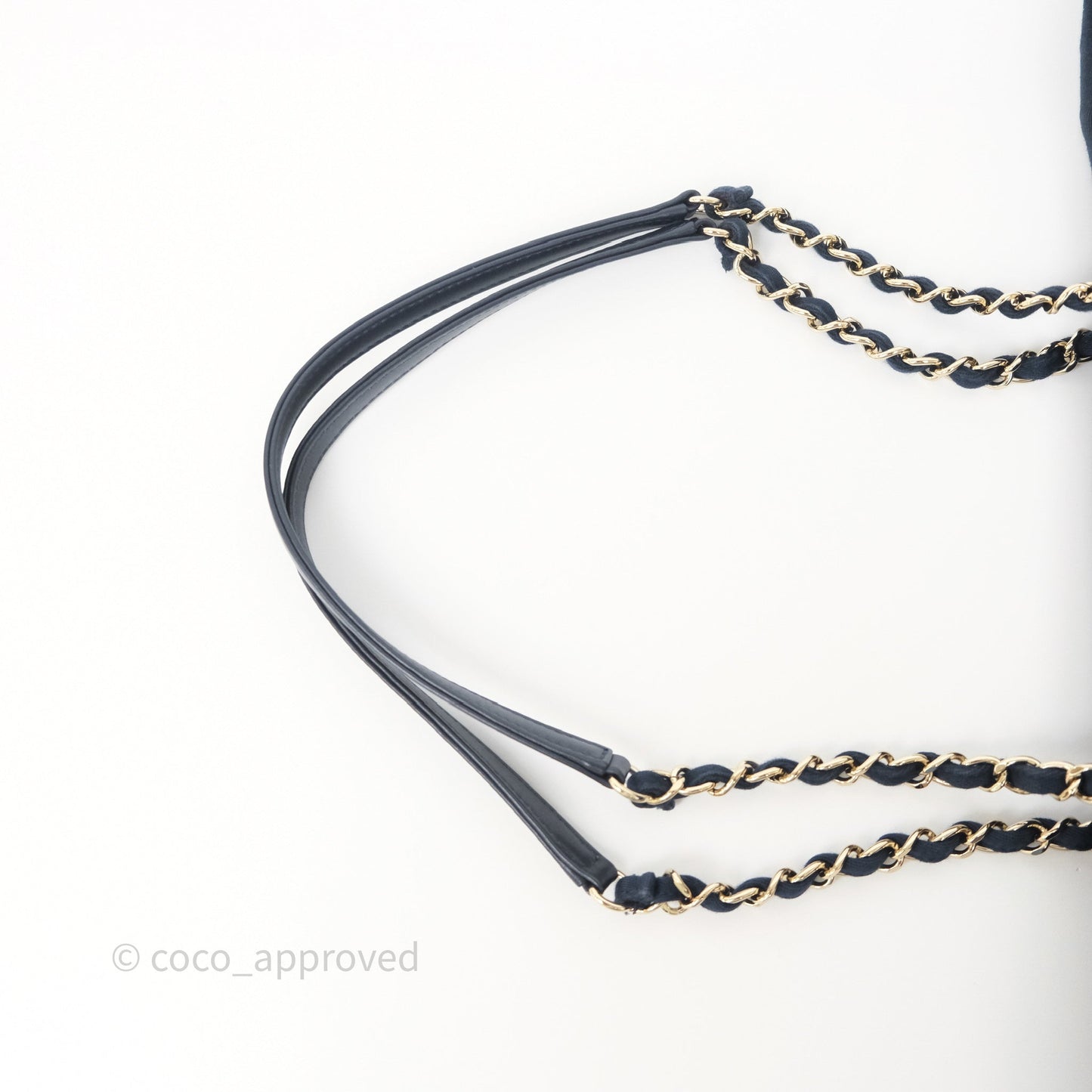 Chanel Medium Deauville Tote Navy Raffia Gold Hardware