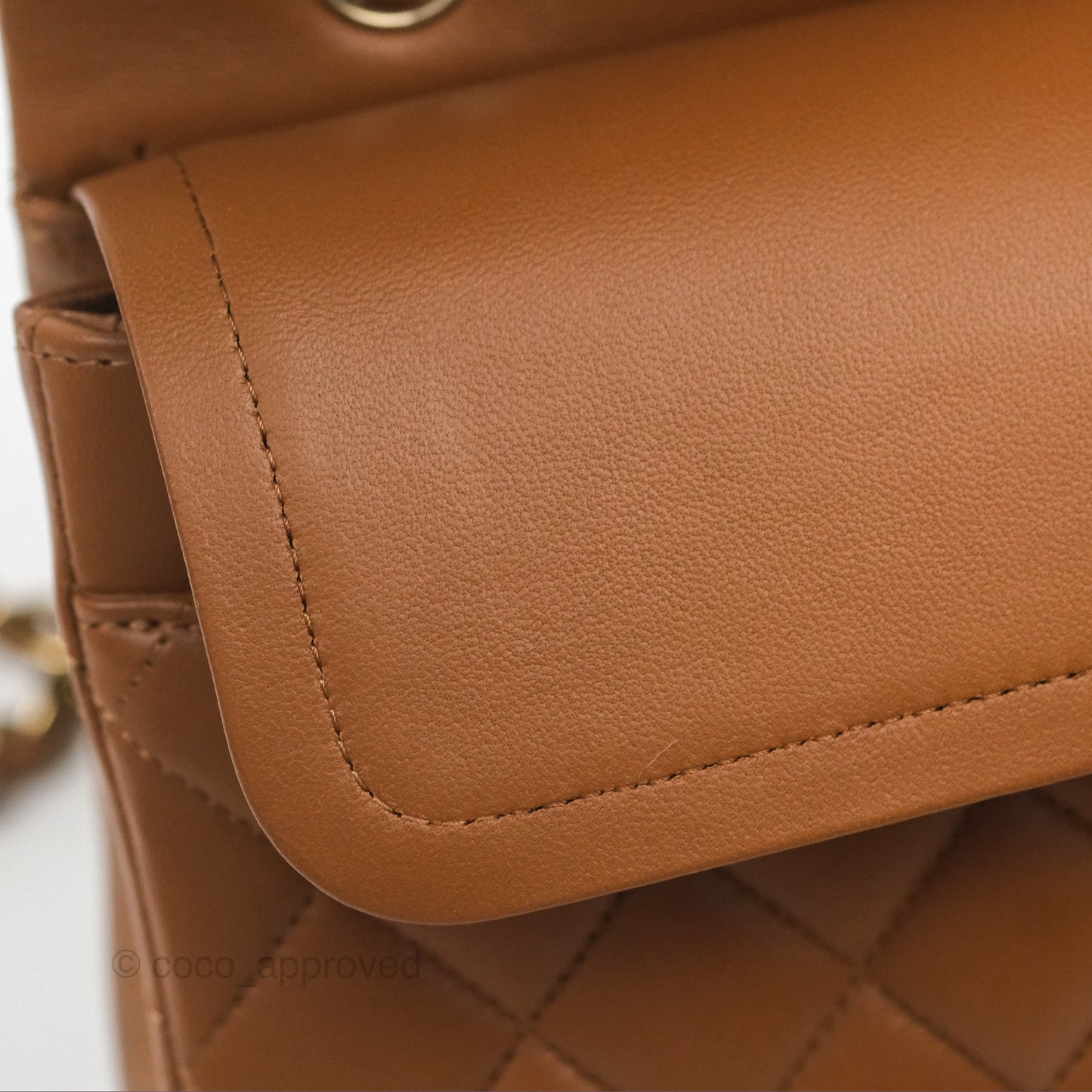 Chanel Classic M/L Medium Flap Quilted Brown Lambskin Gold Hardware